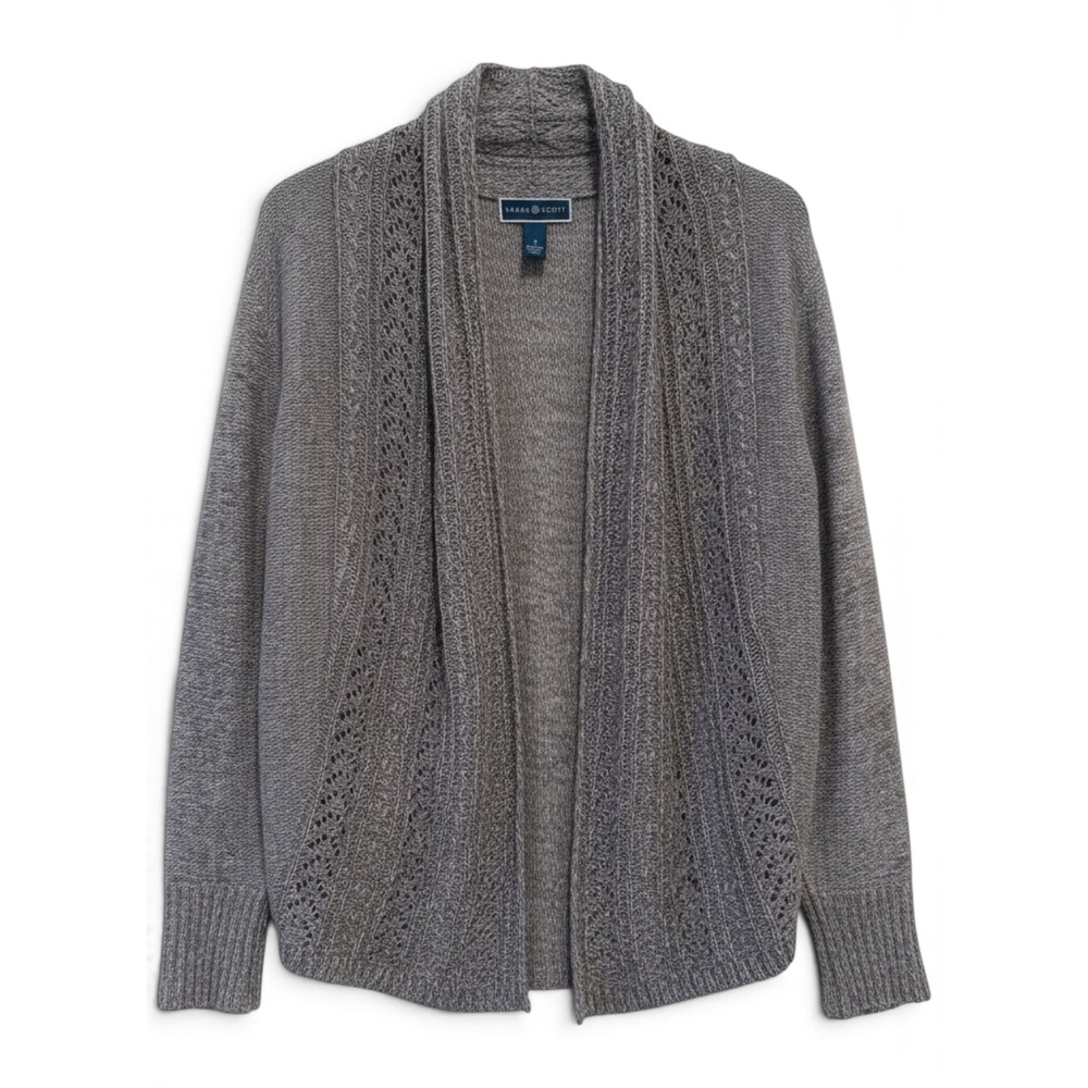 Karen Scott Open Front Cardigan Women S Grandmacore Coastal Grandma Classic Gray